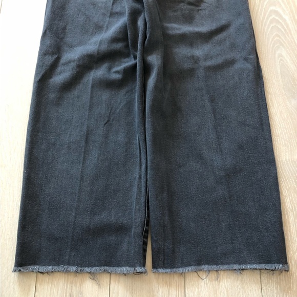 Mavi Wide Leg Cropped Raw Hem Black Jeans Size 24 - Picture 14 of 14